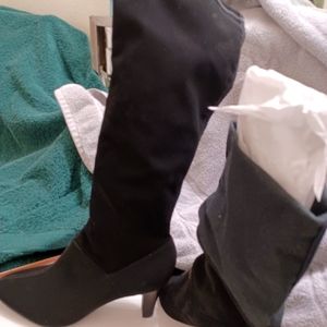Women's high heel suede boots